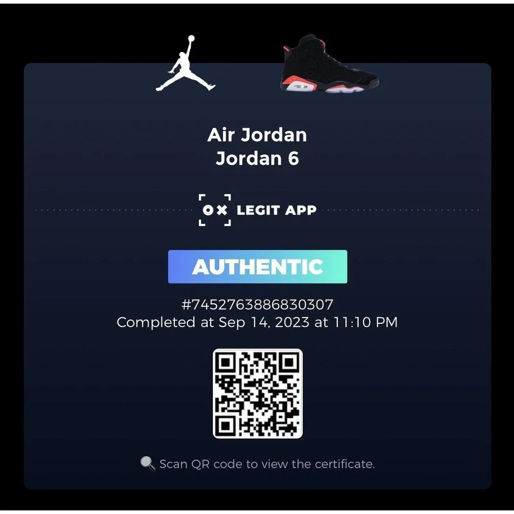Nike CT8529-141 Air Jordan 6 Retro Men's Size 9.5 'Midnight Navy' Sneakers LEGIT